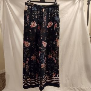 Navy Floral Pants, size women's large